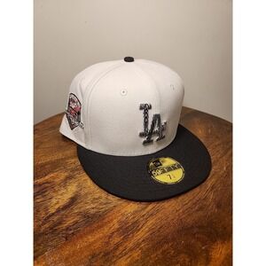 New‎ Era LA Dodgers White 50th Anniversary Patch 59Fifty 7 3/4 Exclusive MLB
